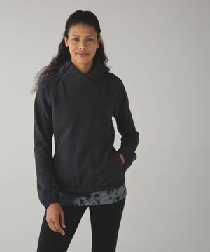 Lululemon After All Pullover Heathered Black SZ 10 W/ FLAW